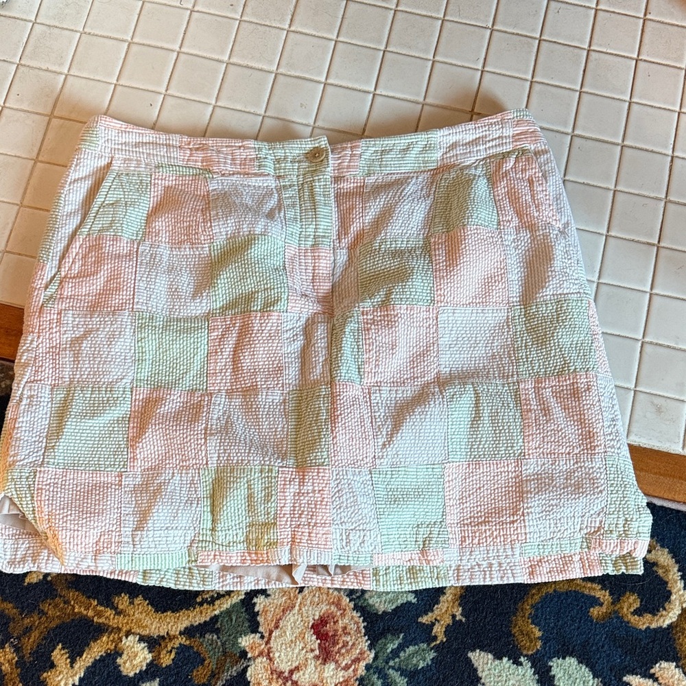 Izod Pastel‎ Patchwork vintage golf Skort- worn a bunch but good shape